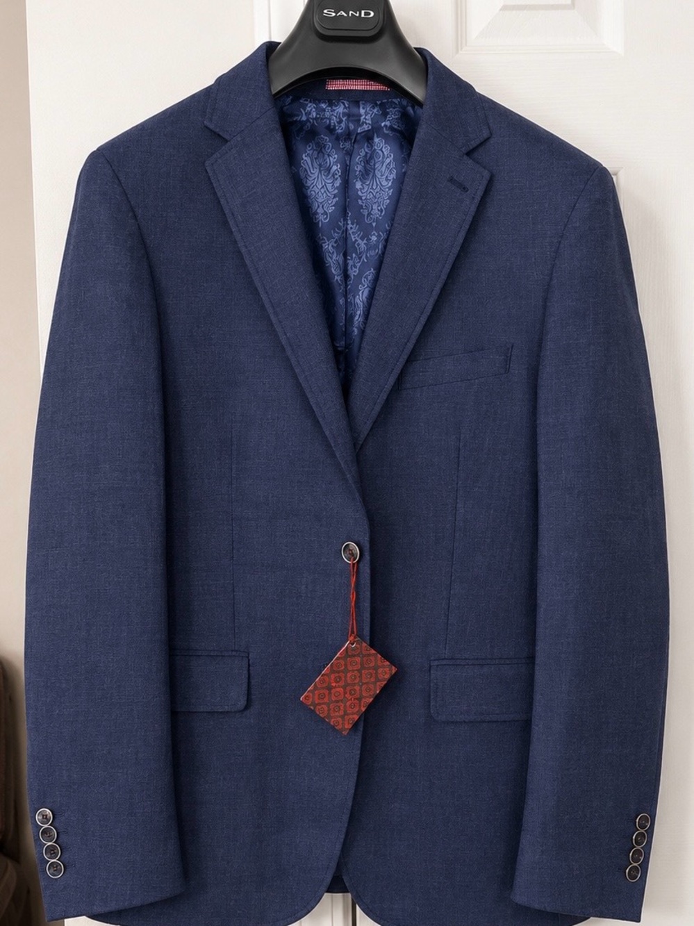 Men's Navy Blazer with Notch Lapel - Unbranded